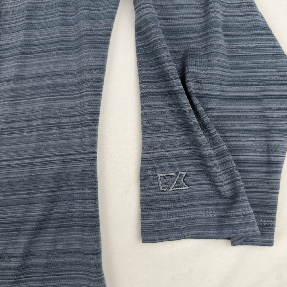 Cutter & Buck CB DryTec Blue Space Dye Cowl Neck 3/4 Sleeve Top Womens Large - Picture 6 of 7